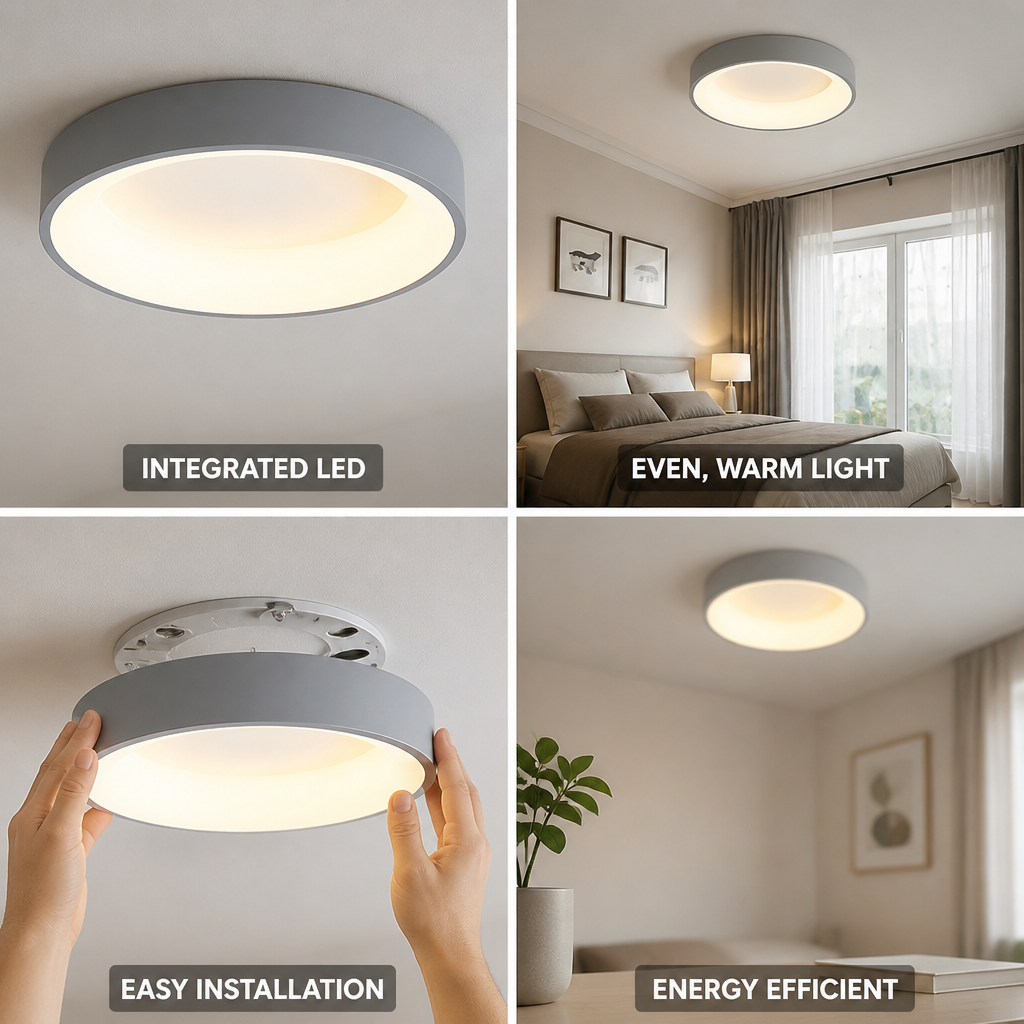 Scandinavian Minimalist Integrated LED Ceiling Light (Multiple Sizes)