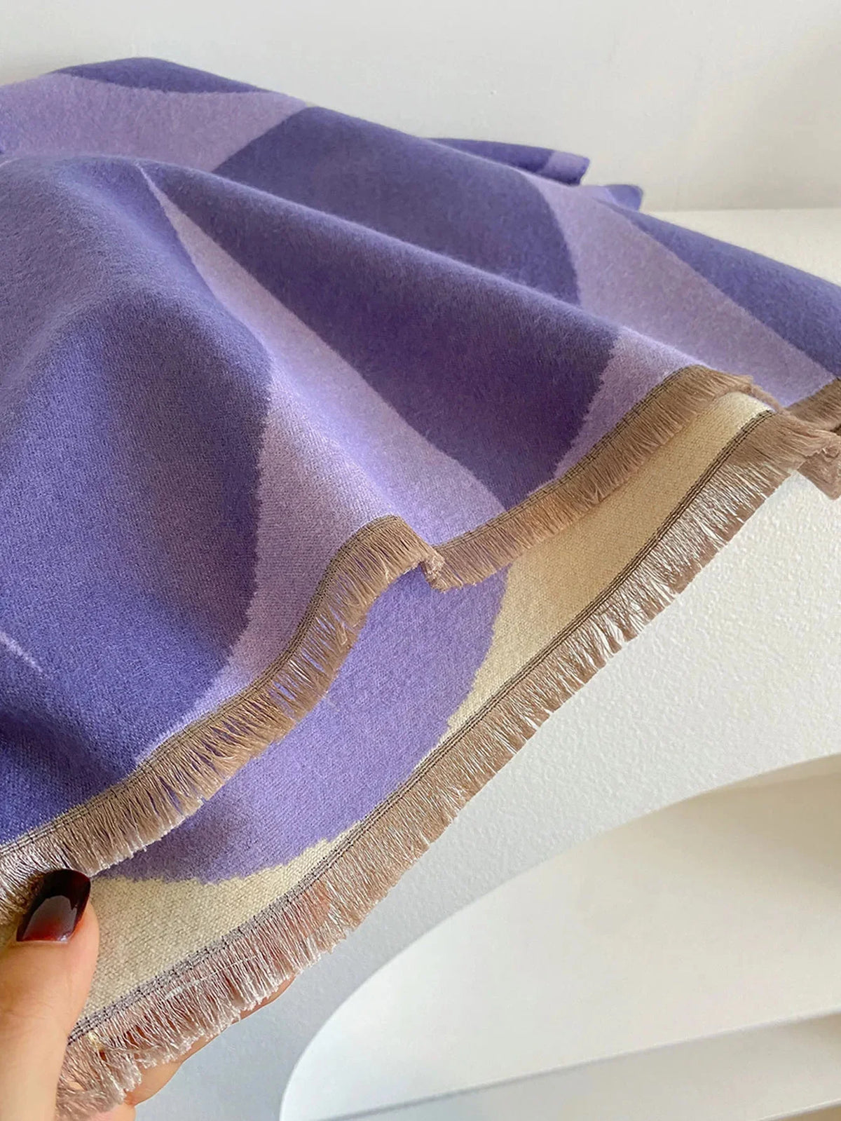 Scarf Reversible Cashmere Blend Lightweight Warmth