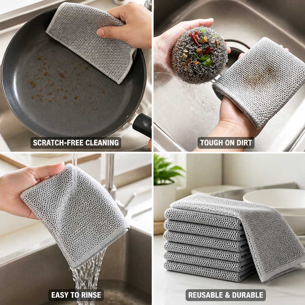 Scratch-Free Double-Sided Microfiber Cleaning Cloths (20-Pack)