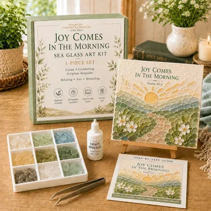 Sea Glass Art Kit Psalm-Inspired Layered DIY Home Decor