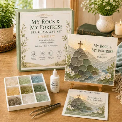 Sea Glass Art Kit Psalm-Inspired Layered DIY Home Decor
