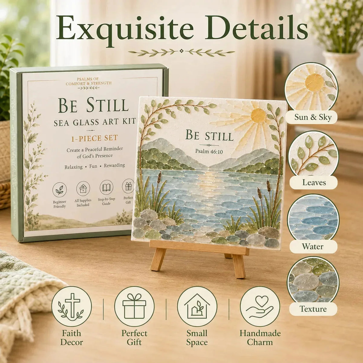 Sea Glass Art Kit Psalm-Inspired Layered DIY Home Decor