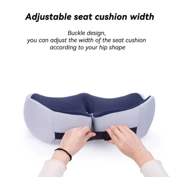 Seat Cushion Contoured Memory Foam Breathable Mesh Adjustable Strap