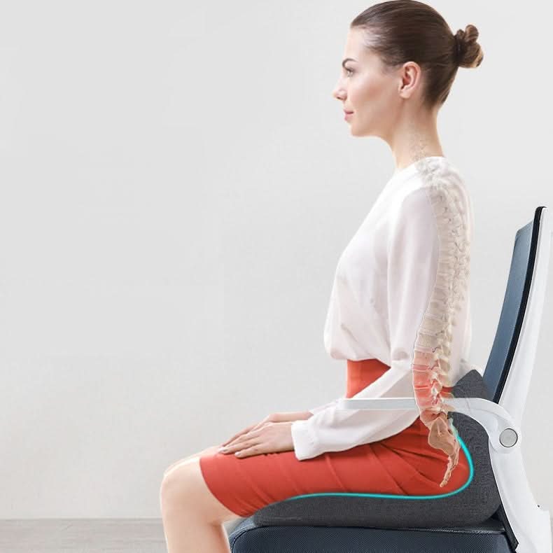 Seat Cushion Ergonomic L-Shape Memory Foam Removable Washable Cover