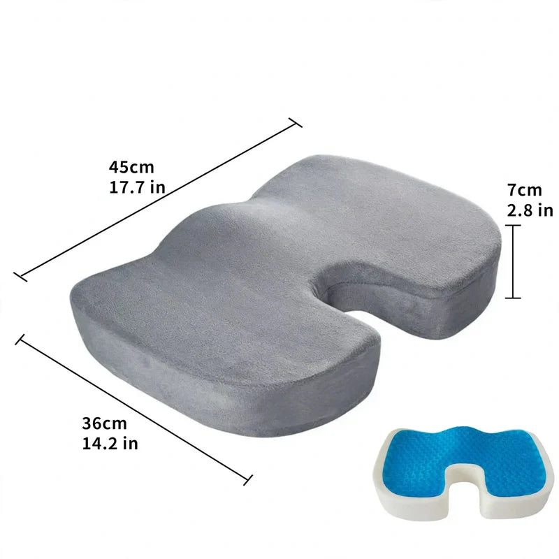 Seat Cushion Gel Memory Foam Non-Slip Surface