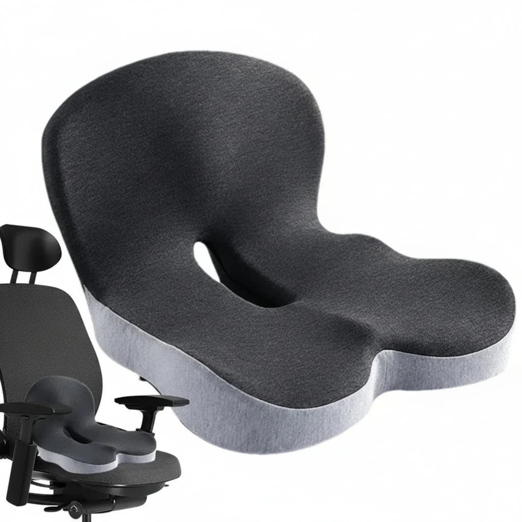 Seat Cushion & Lumbar Set Memory Foam Coccyx Relief