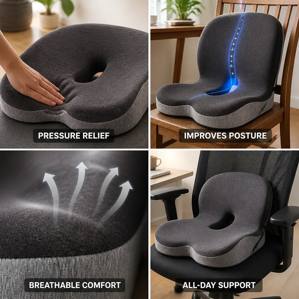 Seat Cushion Orthopedic Tailbone & Lumbar Support