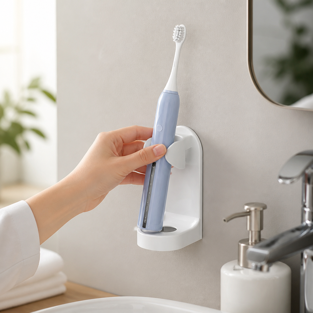 Self-Adhesive No-Drill Wall-Mount Toothbrush Holder