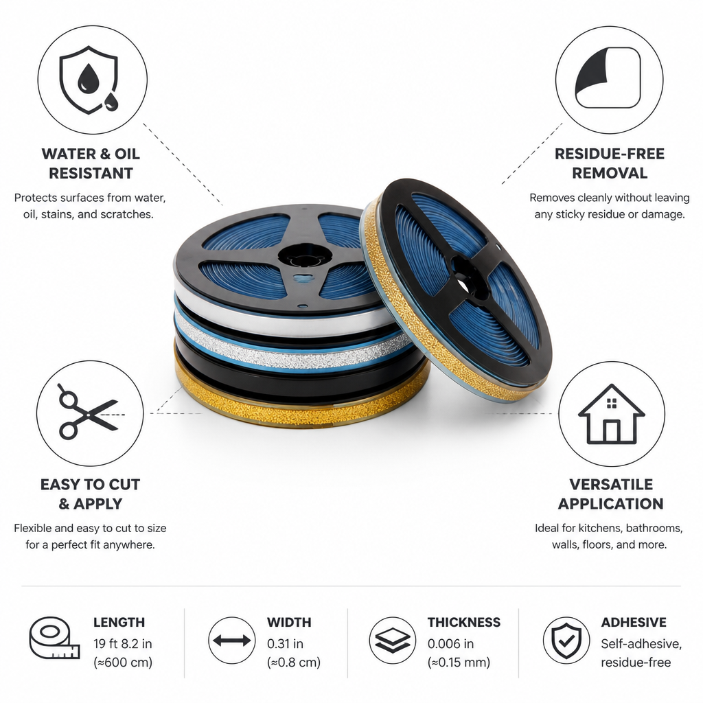Self-Adhesive Residue-Free Water- & Oil-Resistant Protective Tape (6m Roll)