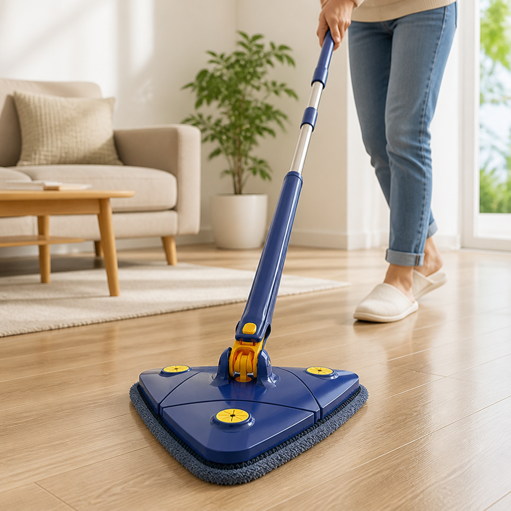 Self-Wringing 360° Rotating Triangle Mop (Telescopic Handle)