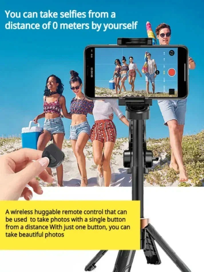 Selfie Stick Tripod Foldable 3-In-1 Bluetooth Remote