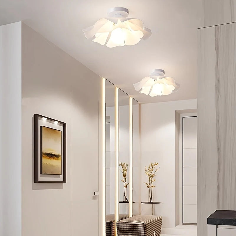 Semi-Flush Ceiling Light Petal Layered Soft Diffused Three Sizes