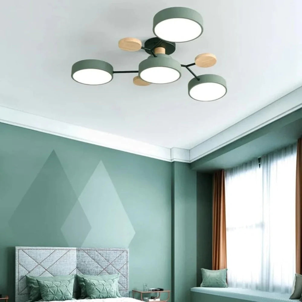 Semi-Flush Chandelier Integrated LED & Faceted Diffusers