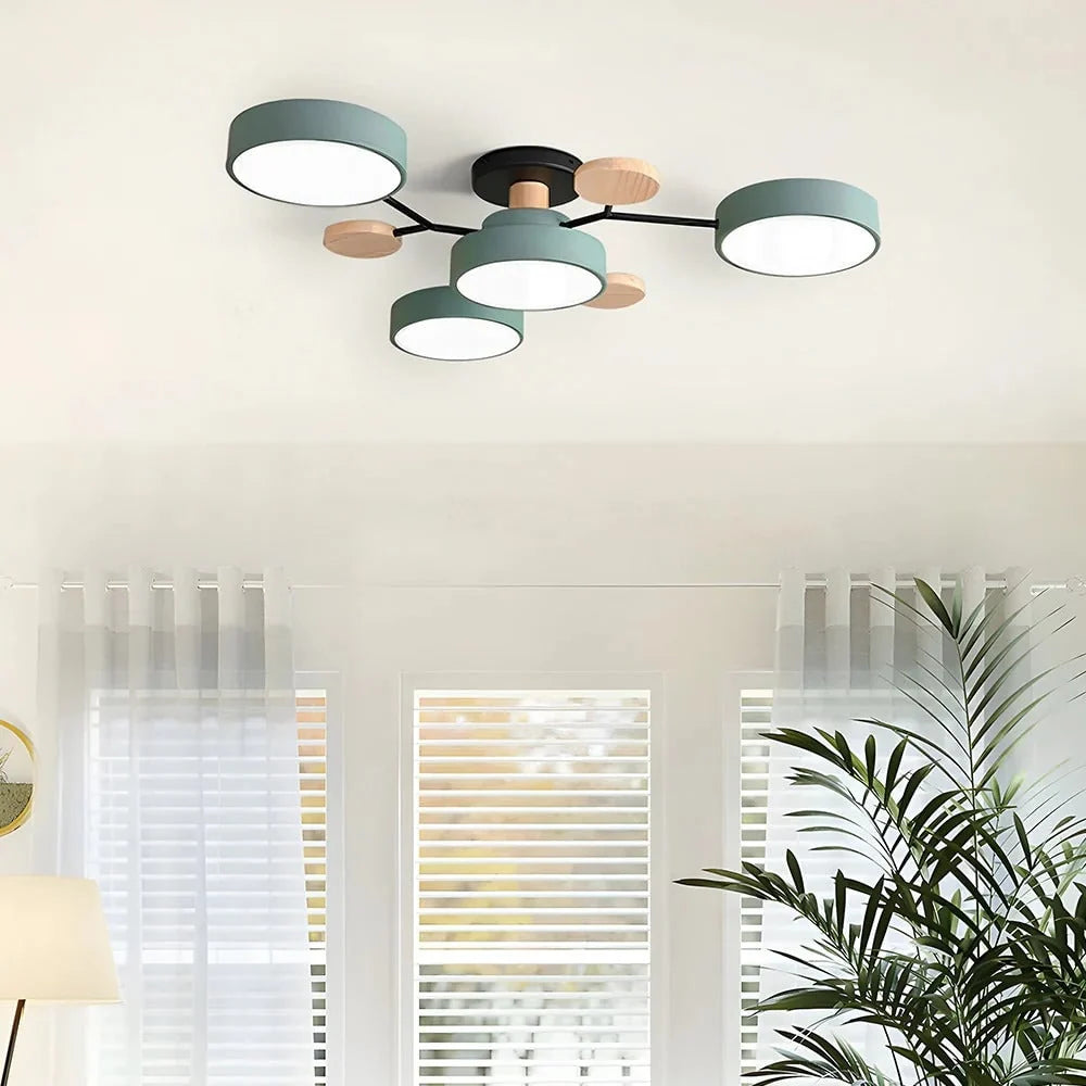 Semi-Flush Chandelier Integrated LED & Faceted Diffusers