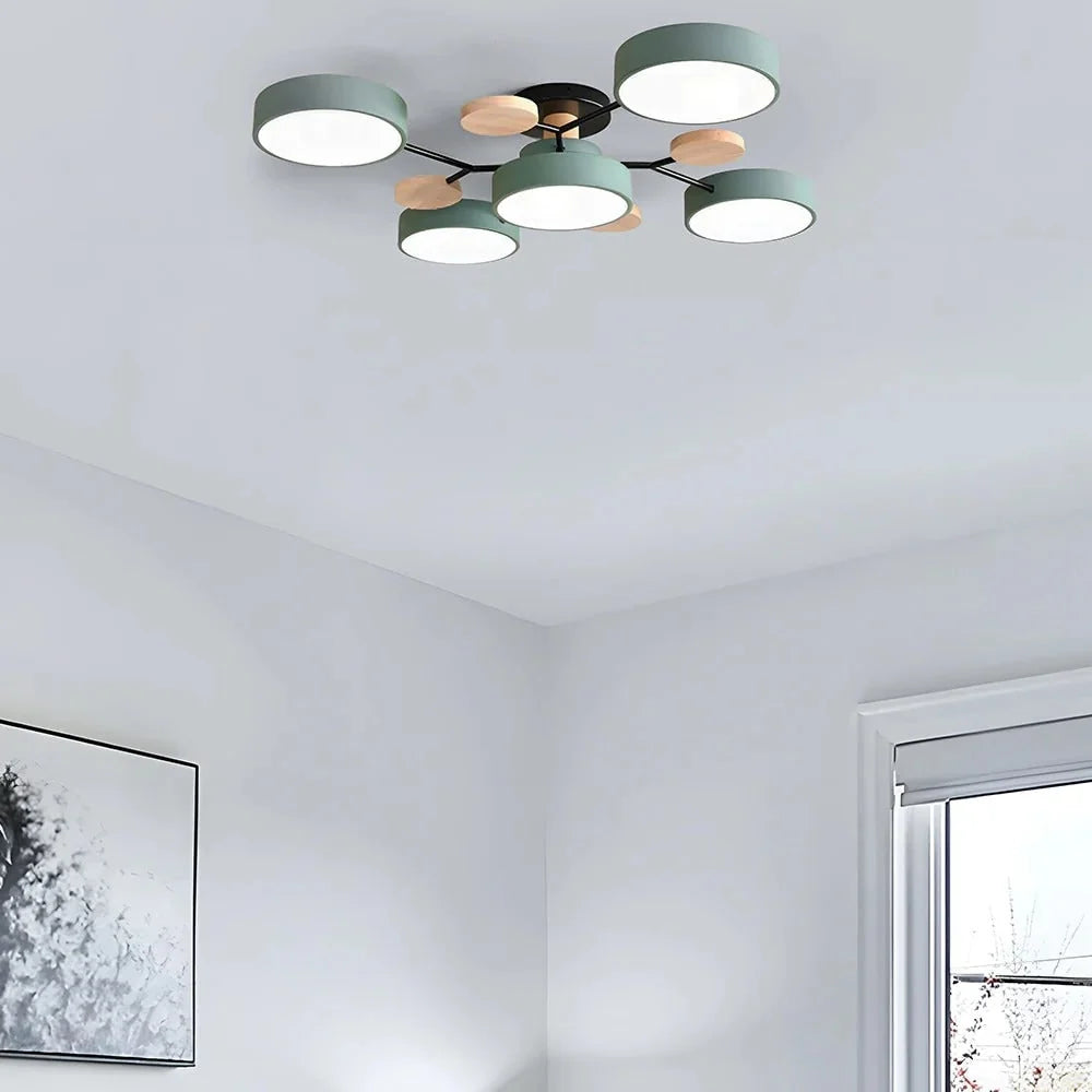 Semi-Flush Chandelier Integrated LED & Faceted Diffusers