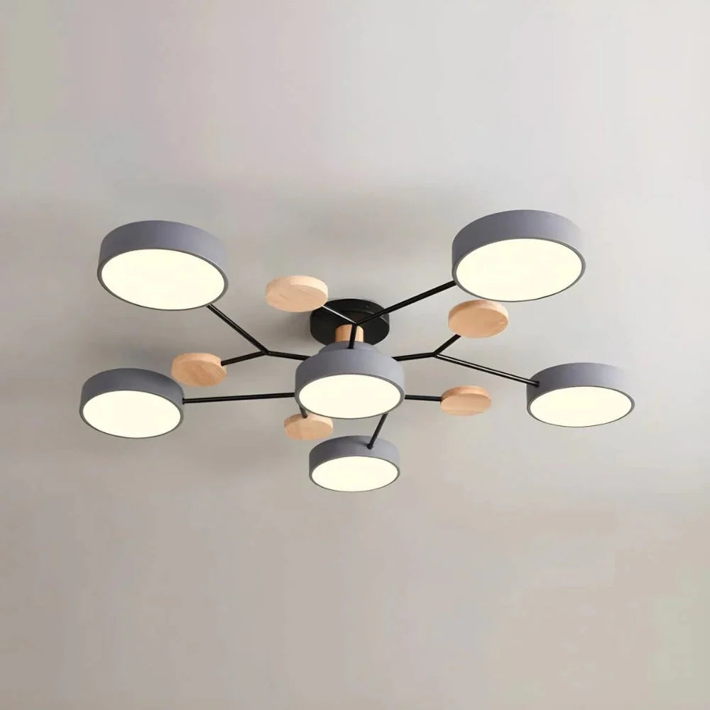 Semi-Flush Chandelier Integrated LED & Faceted Diffusers