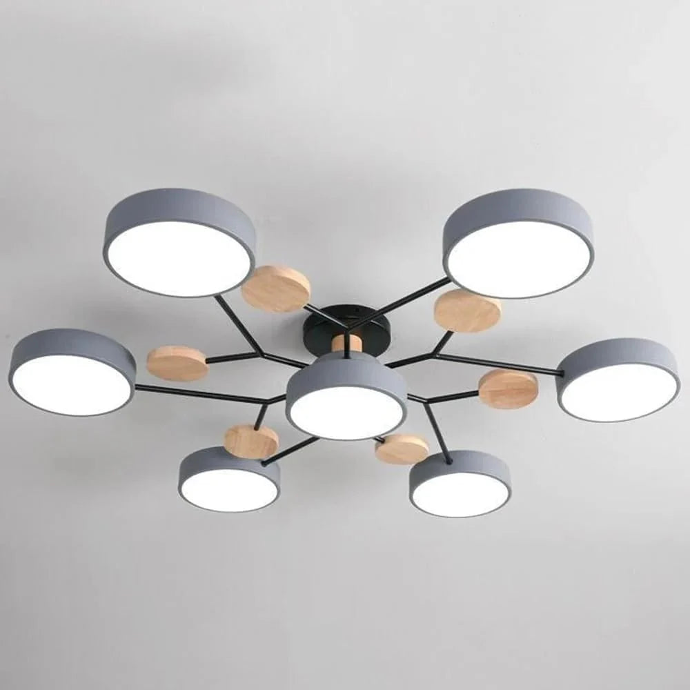 Semi-Flush Chandelier Integrated LED & Faceted Diffusers