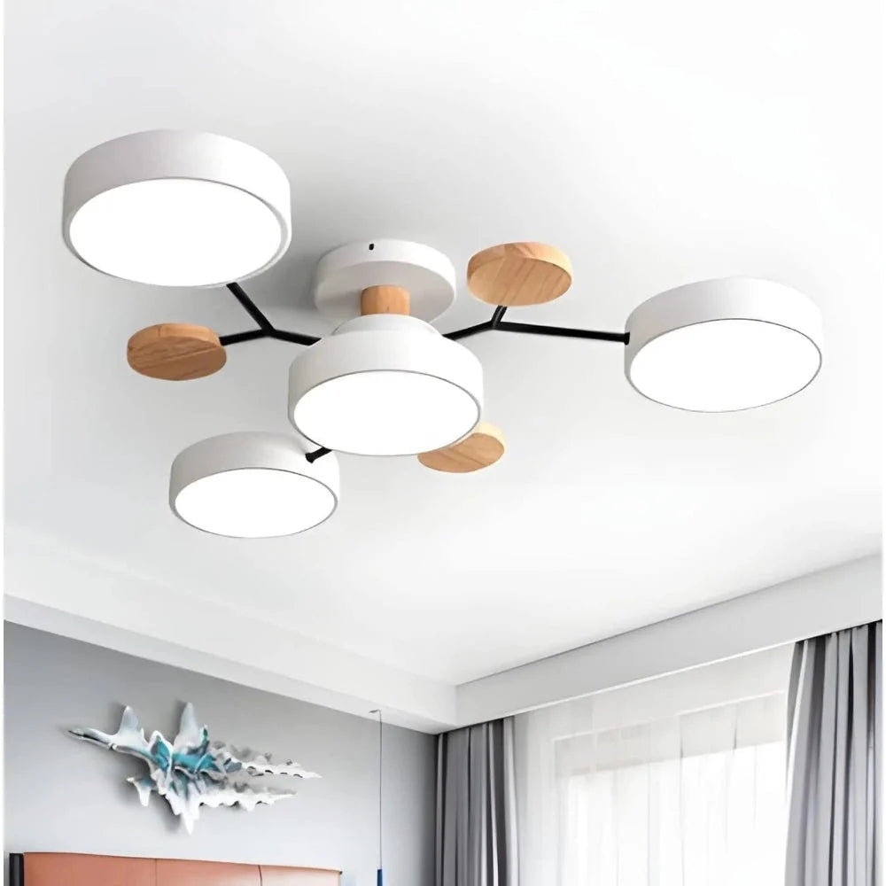 Semi-Flush Chandelier Integrated LED & Faceted Diffusers