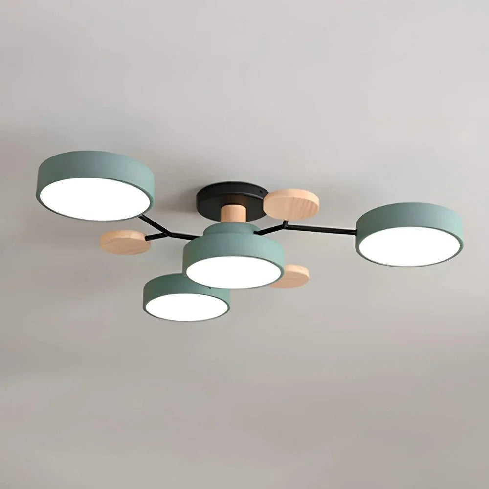 Semi-Flush Chandelier Integrated LED & Faceted Diffusers