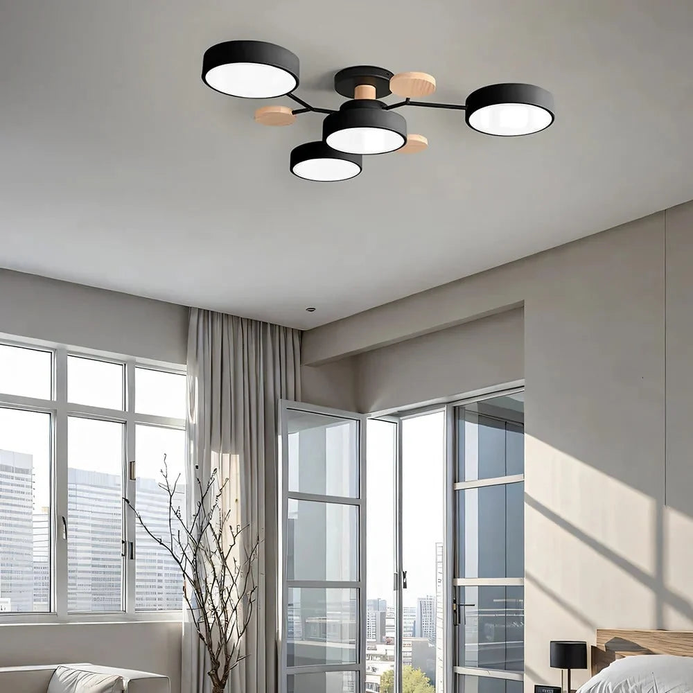 Semi-Flush Chandelier Integrated LED & Faceted Diffusers