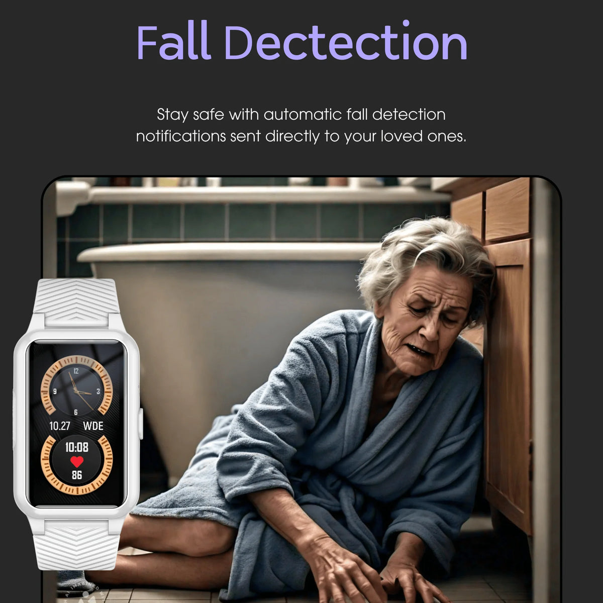 Senior Safety Watch Automatic Fall Detection GPS Tracking & SOS Calls