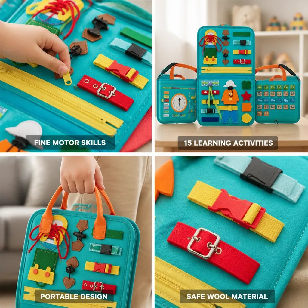 Sensory Board Wool 15 Activities Fine Motor Skills