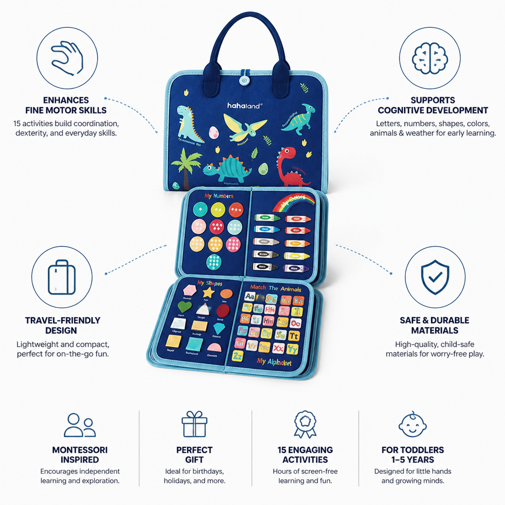 Sensory Montessori Busy Board (15 Activities)