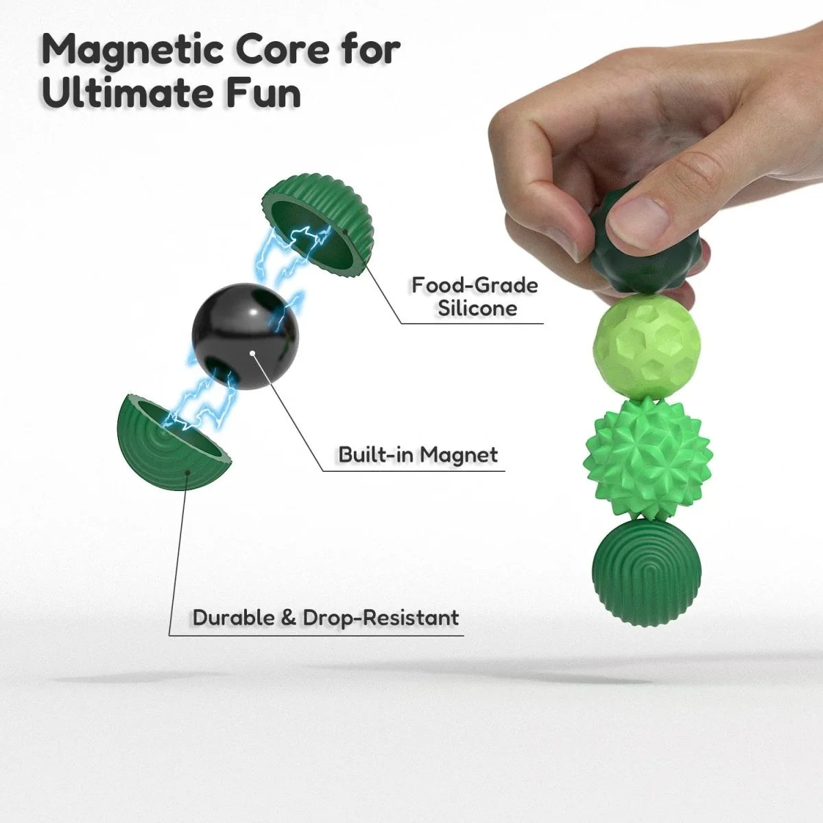 Sensory Stones Magnetic Textured Silicone for Stress Relief