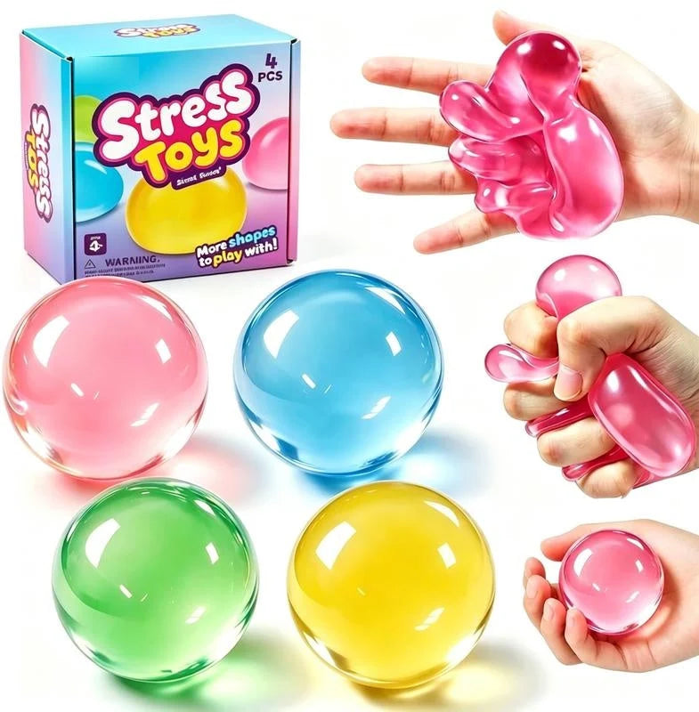 Sensory Stress Balls Shape-Holding Squeeze Set of 4