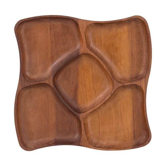 Serving Plate Fish-Shaped Natural Fir Wood