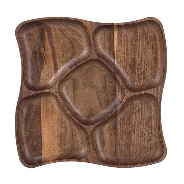 Serving Plate Fish-Shaped Natural Fir Wood