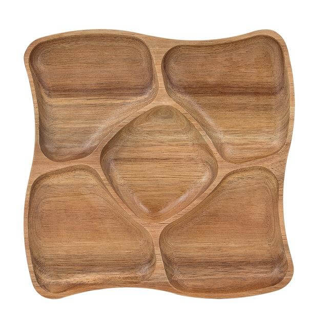 Serving Plate Fish-Shaped Natural Fir Wood