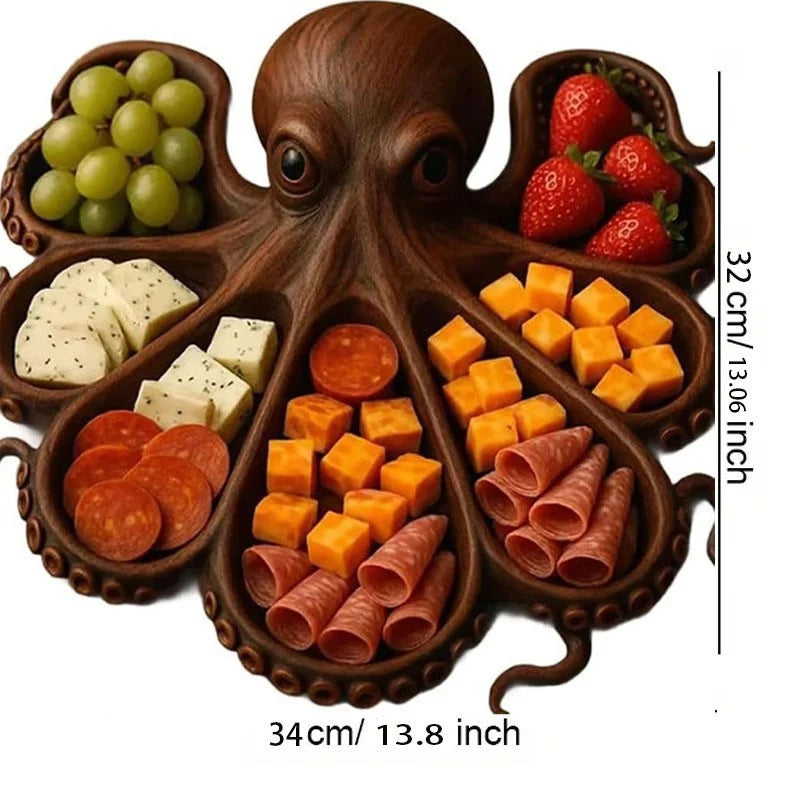 Serving Platter Wooden Turtle Shape Wipe-Clean Surface