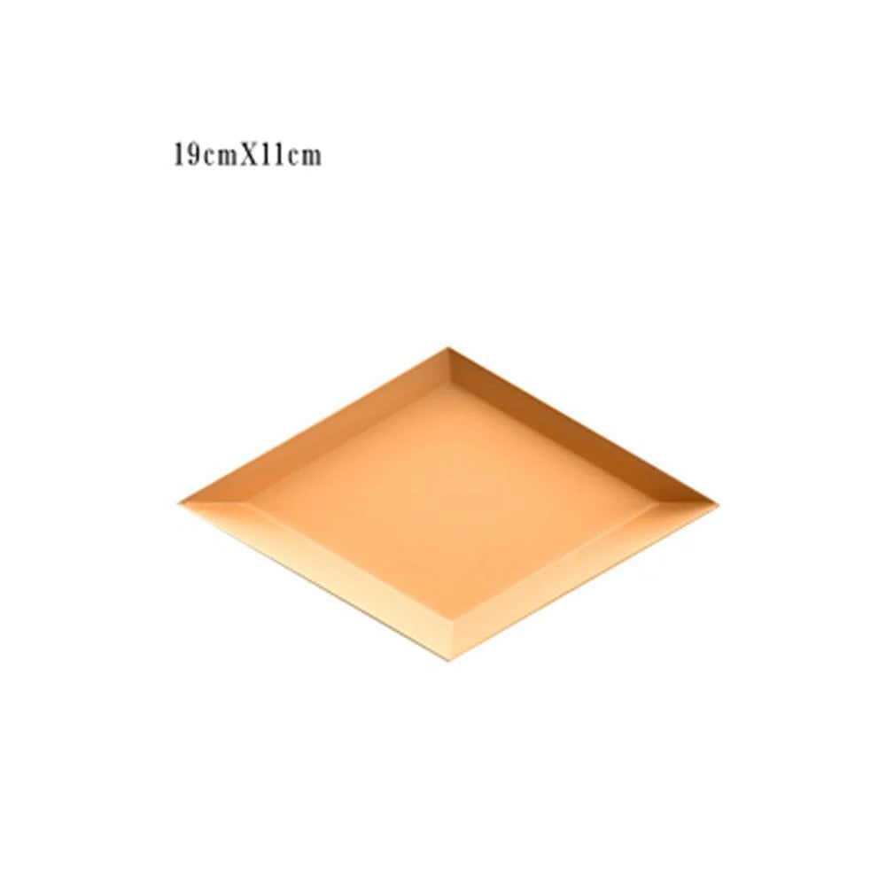 Serving Tray Metal Geometric Design