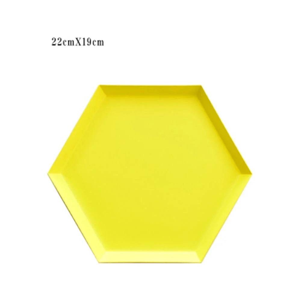 Serving Tray Metal Geometric Design