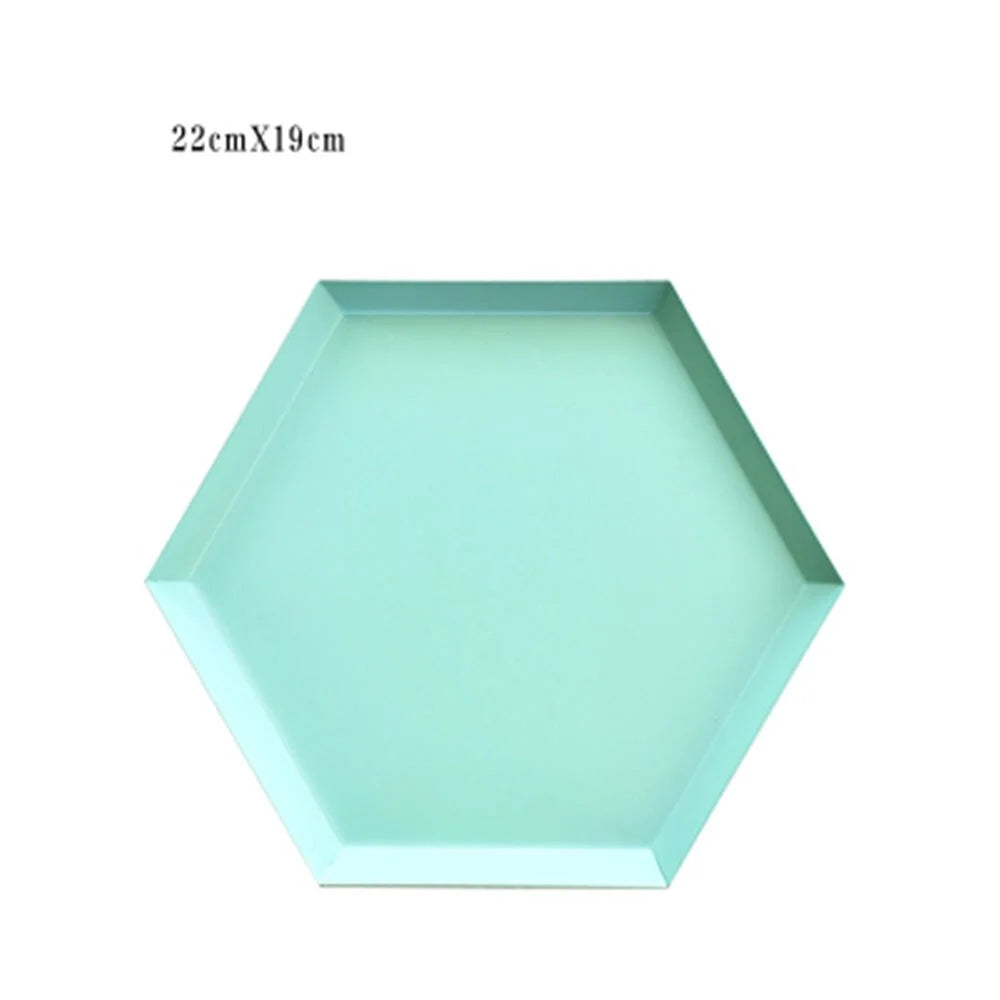 Serving Tray Metal Geometric Design