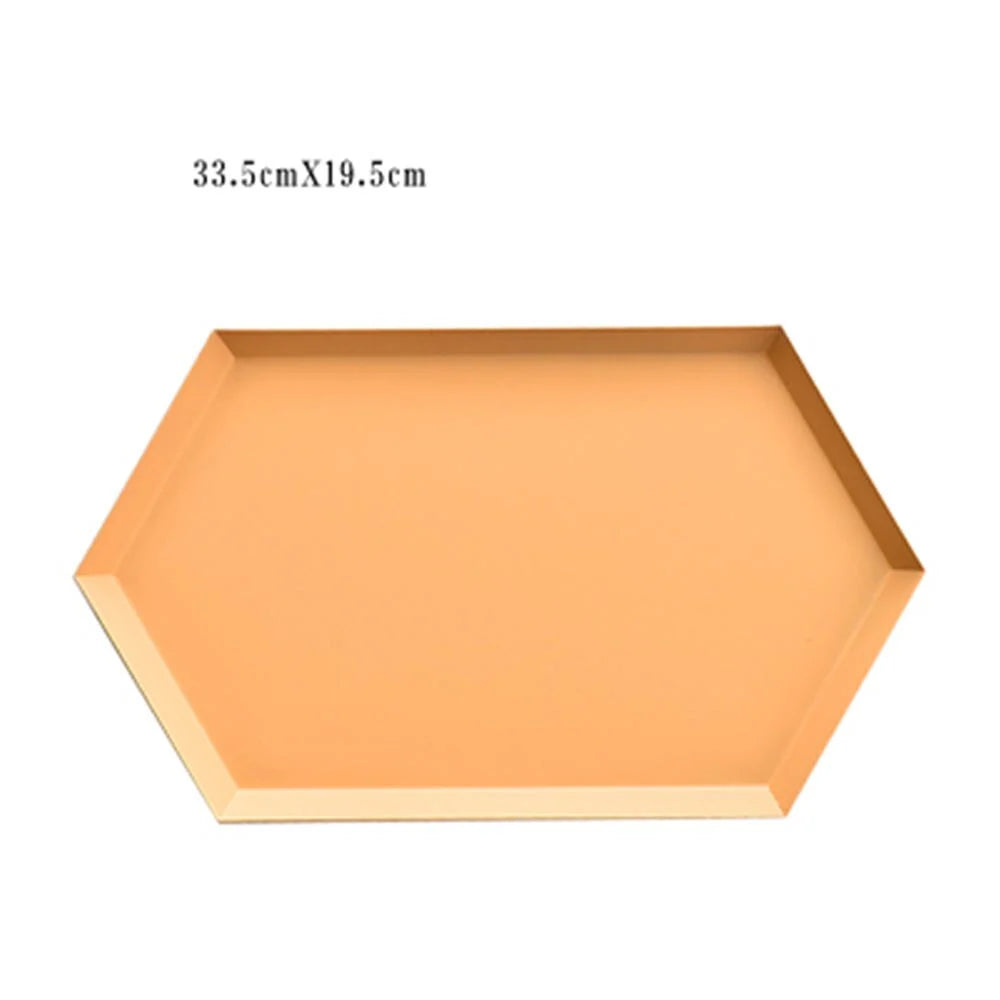 Serving Tray Metal Geometric Design