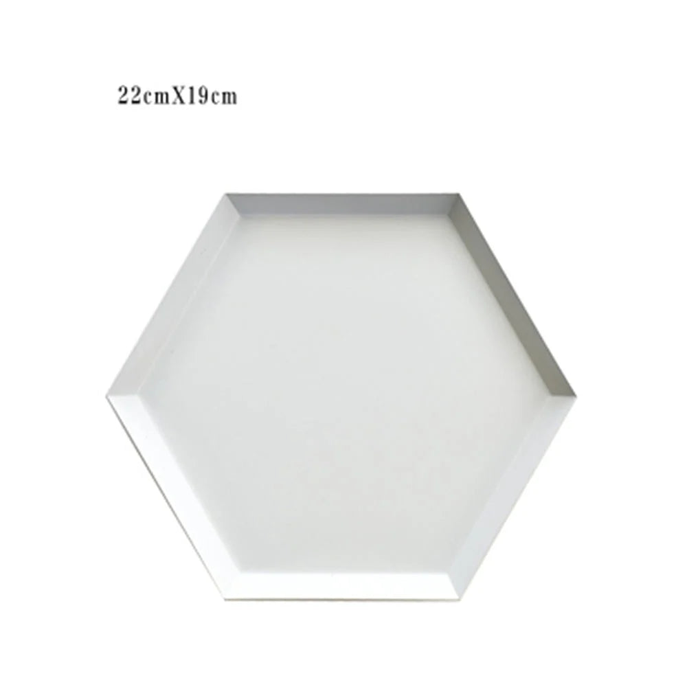 Serving Tray Metal Geometric Design
