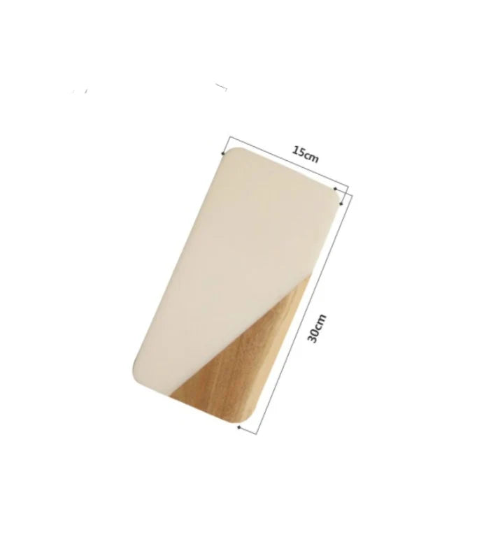 Serving Tray Natural Marble & Wood Rectangular