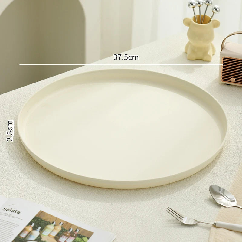 Serving Tray Round Plastic Easy-Clean Surface