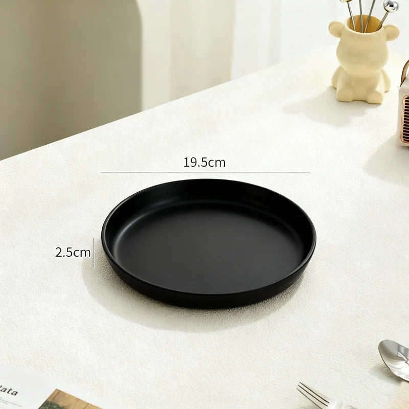 Serving Tray Round Plastic Easy-Clean Surface