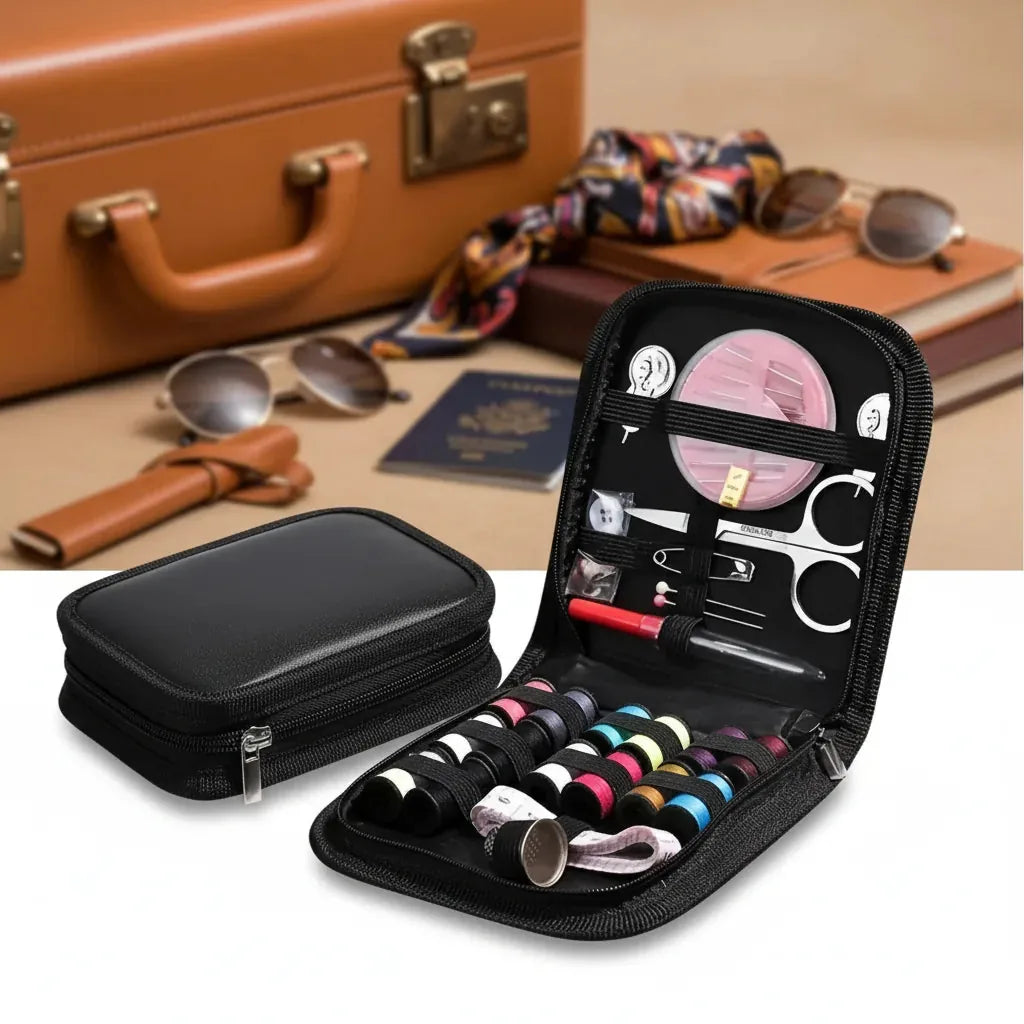 Sewing Kit Compact Travel With Threads Needles & Scissors