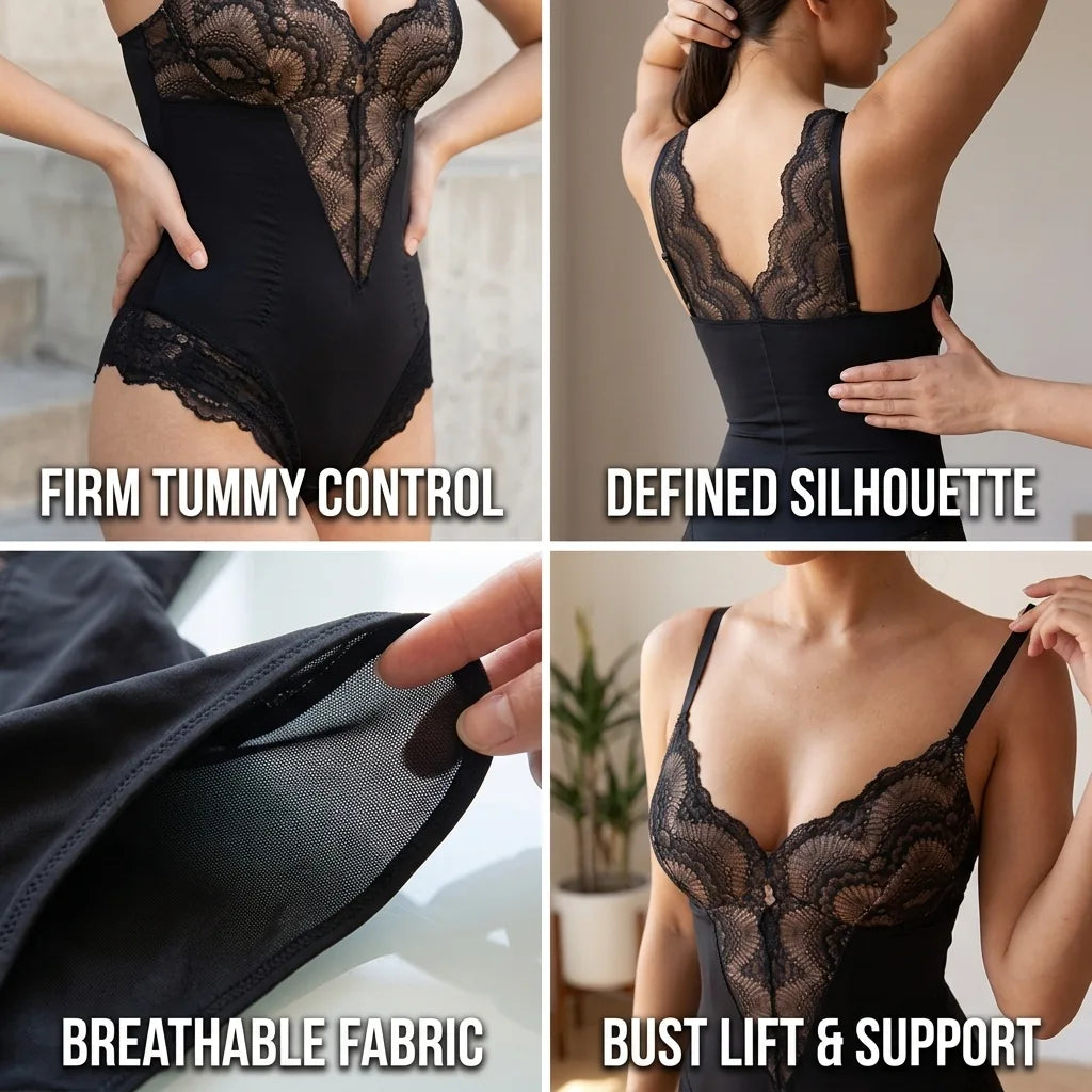 Shapewear Bodysuit Firm Tummy Control V-Neck