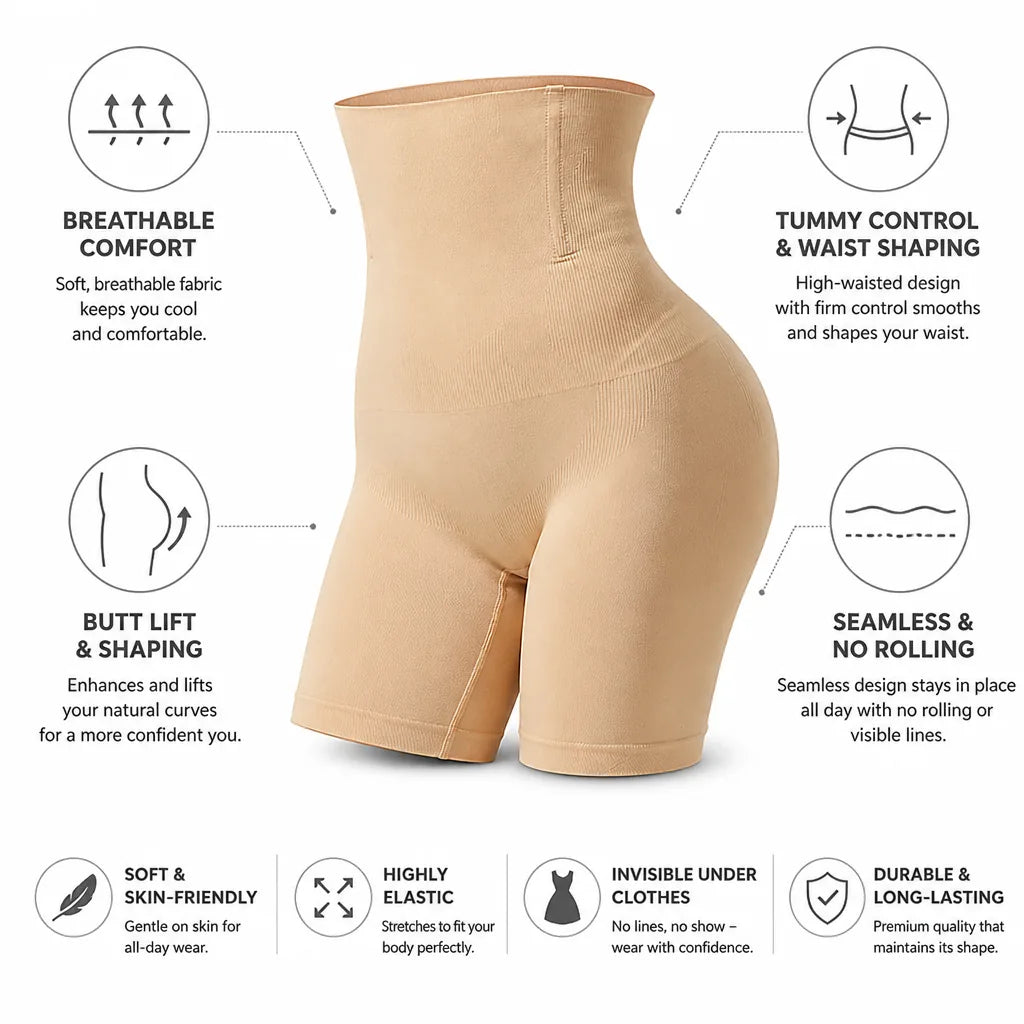 Shapewear Shorts High-Waist Tummy Control Butt Lift