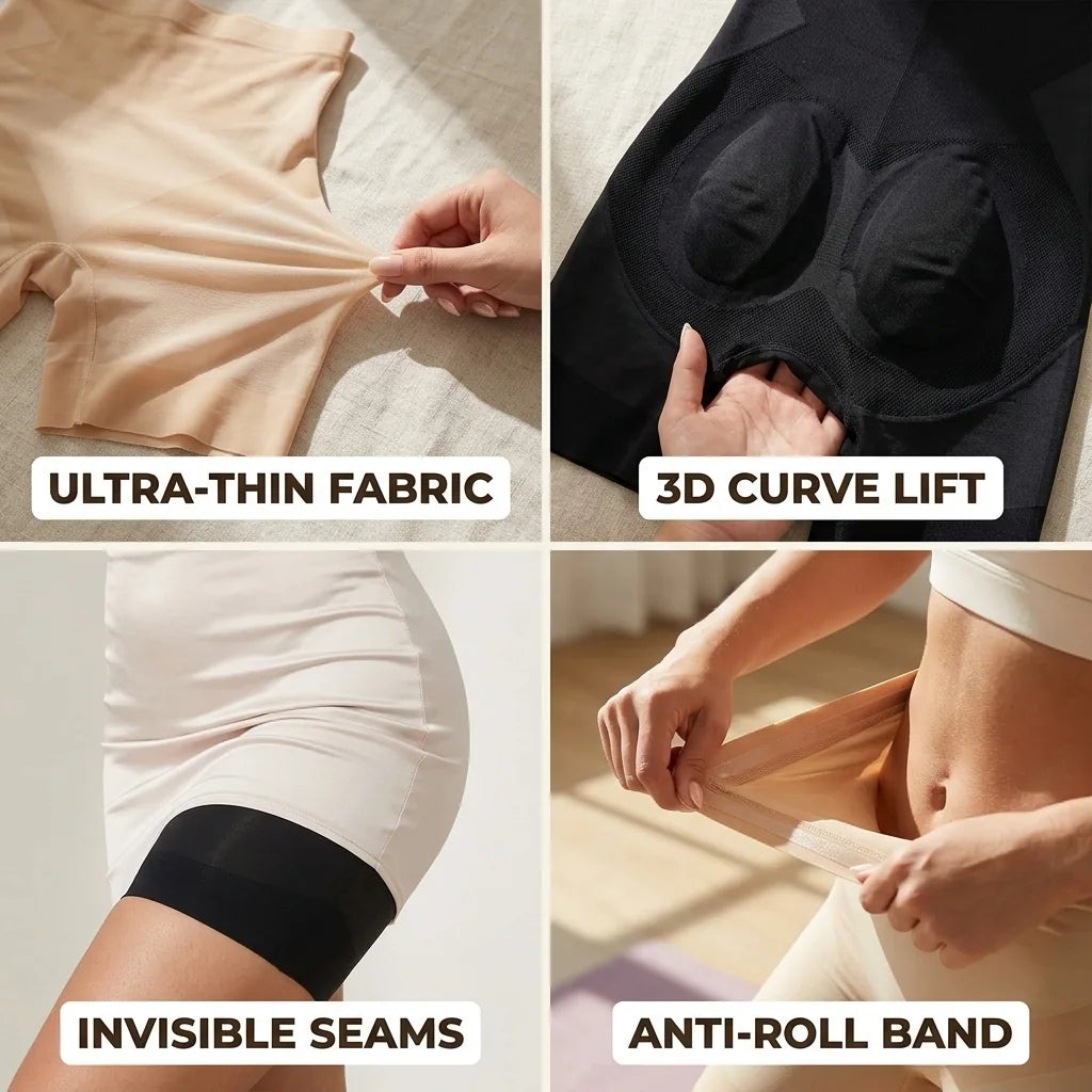 Shapewear Shorts Ultra-Thin 3D Lift Breathable Ice Silk