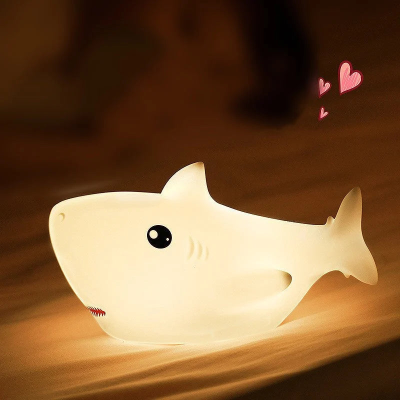 Shark Night Light Soft LED Glow Squishy Silicone Shell