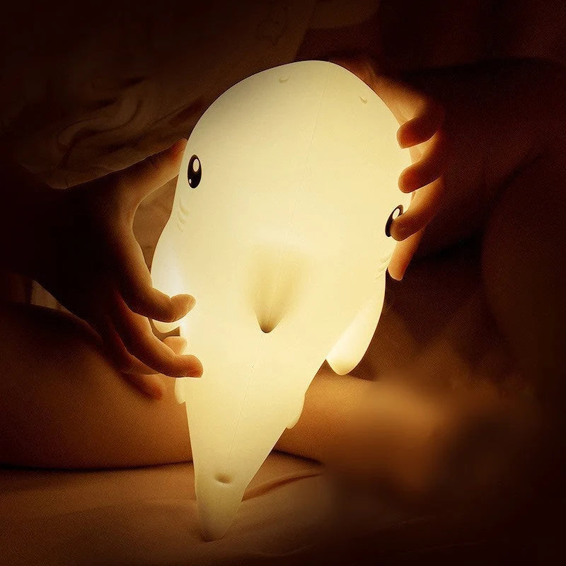 Shark Night Light Soft LED Glow Squishy Silicone Shell