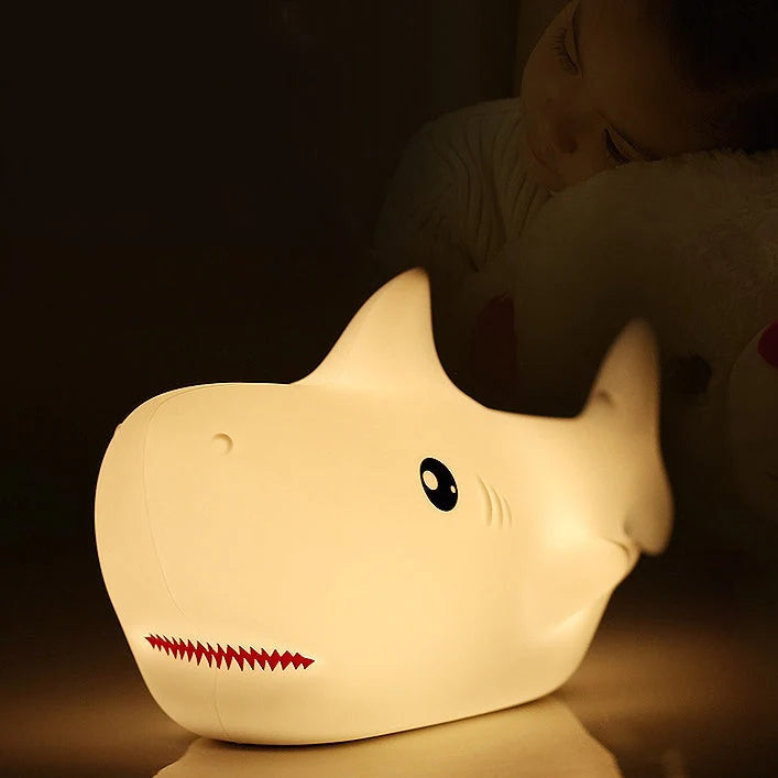 Shark Night Light Soft LED Glow Squishy Silicone Shell