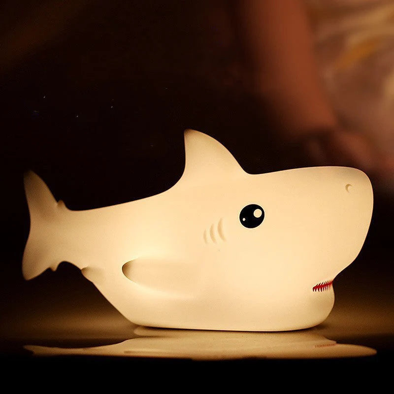 Shark Night Light Soft LED Glow Squishy Silicone Shell