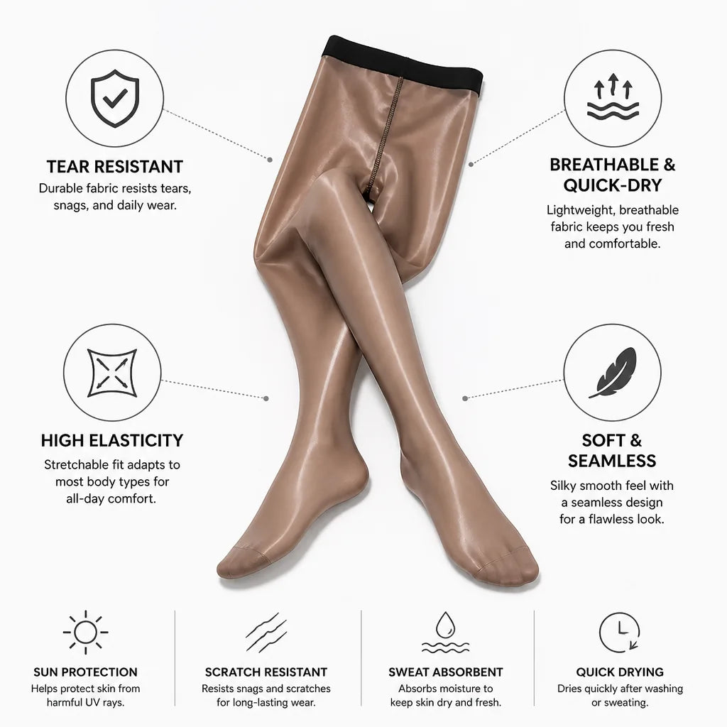 Sheer Stockings Silky-Gloss Tear-Resistant Seamless